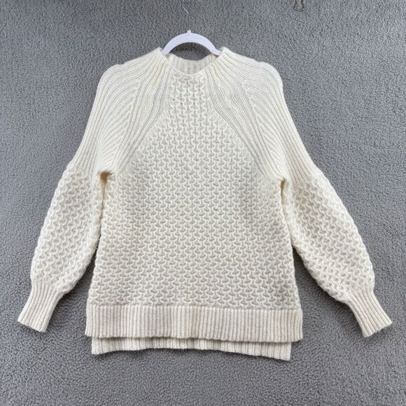 Anthropologie Bia Mock Neck Tunic Ivory Sweater Size Small Celeb Style - Picture 5 of 14